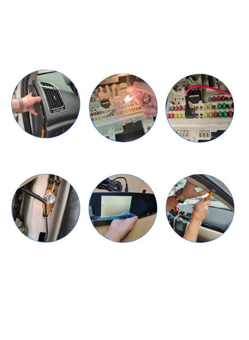 مجموعة Hardwire لـ Dashcam 11ft MICRO USB يحول 12V-24V إلى 5V / 2.5A، 24 ساعة وضع ركن السيارة طقم كابل شاحن كاميرا لوحة القيادة مع حماية الجهد المنخفض، 8 حاملات الصمامات كابل الصنبور