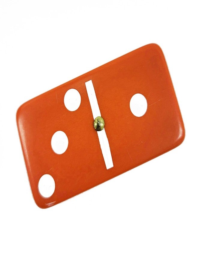 Marion Domino Double 6 Orange-White Spots Jumbo Tournament Professional Size with Spinners in Elegant Black Velvet Case. - Image 4