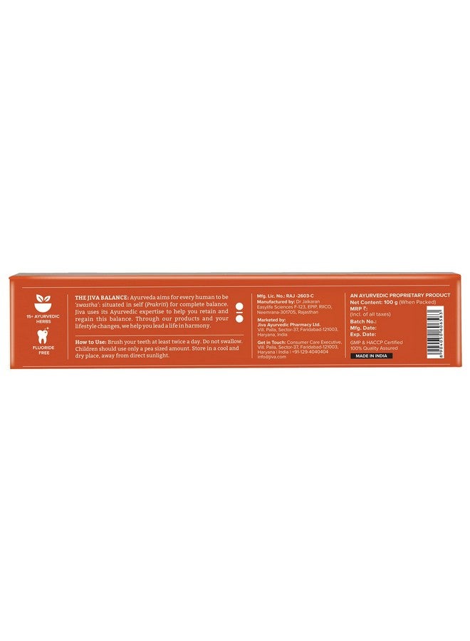 Jiva Ayurfresh Toothpaste - 100G (Pack Of 4) With Almond Soap Free | Helps In Toothache & Bad Breathing - Image 2