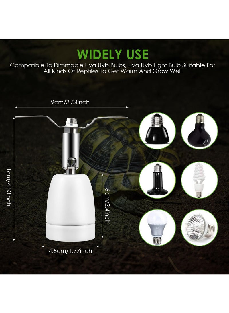 Reptile Heat Lamp Holder with Dimmer Switch, E27 Bulb 400W Rotatable Heat Lamp Socket, Ceramic Bulb Holder for Lizard, Turtle, Tortoise, and Reptile Ceramic Lamps, Bulbs Not Included