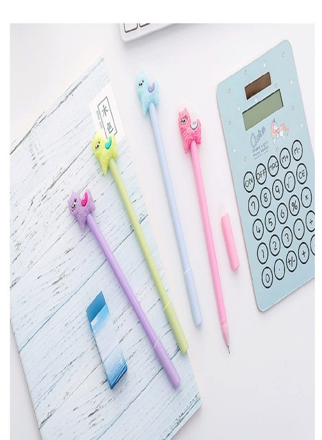 شوينيبا أقلام حبر جاف من شوينيبا، بتصميم حيوانات كرتونية (خروف، ألبكة، لاما)، أقلام حبر جاف ملونة وجذابة، مثالية للكتابة في المدرسة أو المكتب، هدية رائعة، حبر أسود، رأس كروي 0.38 مم - 4 قطع - Image 4