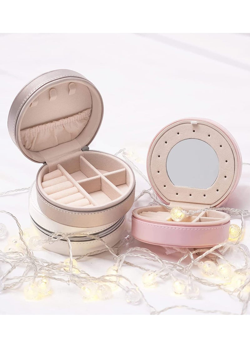 Travel Jewelry Box Small Mini Jewelry Organizer Storage Bag Portable Display Case PU Leather Case Jewelry Holder for Women And Girls Necklace Earring Rings Accessories - Image 3