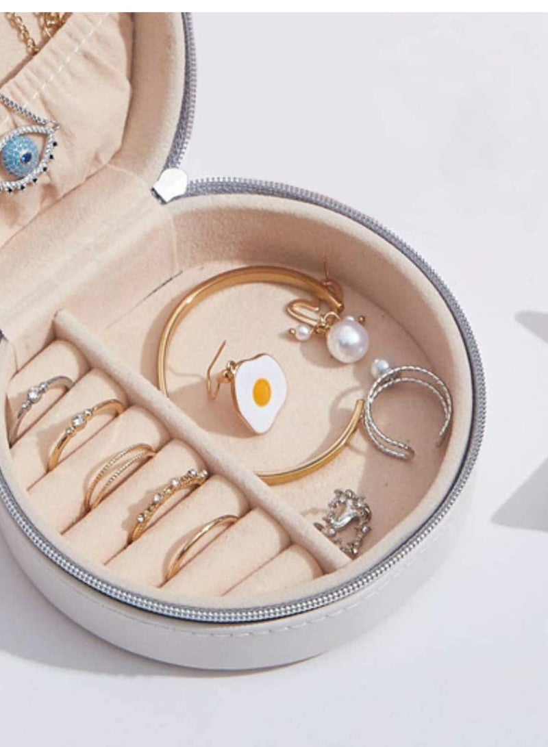 Travel Jewelry Box Small Mini Jewelry Organizer Storage Bag Portable Display Case PU Leather Case Jewelry Holder for Women And Girls Necklace Earring Rings Accessories - Image 2