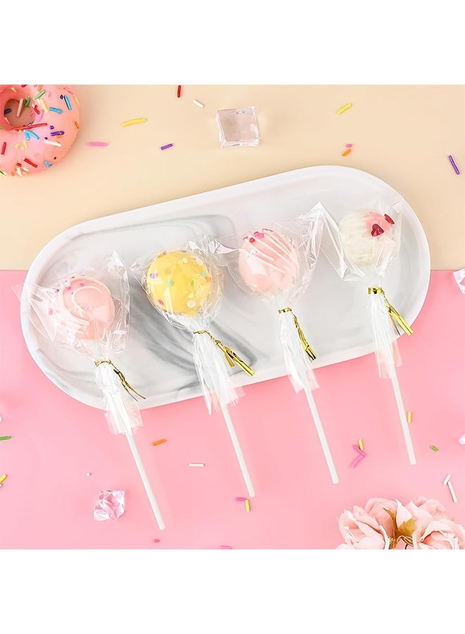 600Pcs DIY Lollipop Three-Piece Packaging Bag for Individually Wrapped Cake Pops, Cakesicles,Candies, Chocolates, Marshmallow, Macarons, Cookies(White) - Image 4
