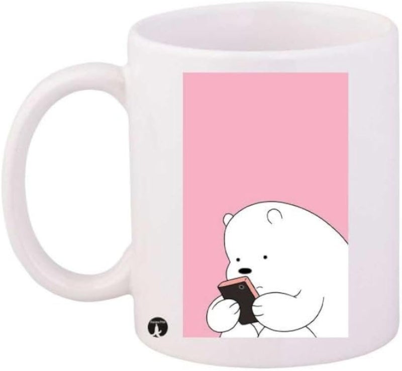 RYN We Bare Bears Printed Mug White/Pink/Black Standard Size - RYNmg12700