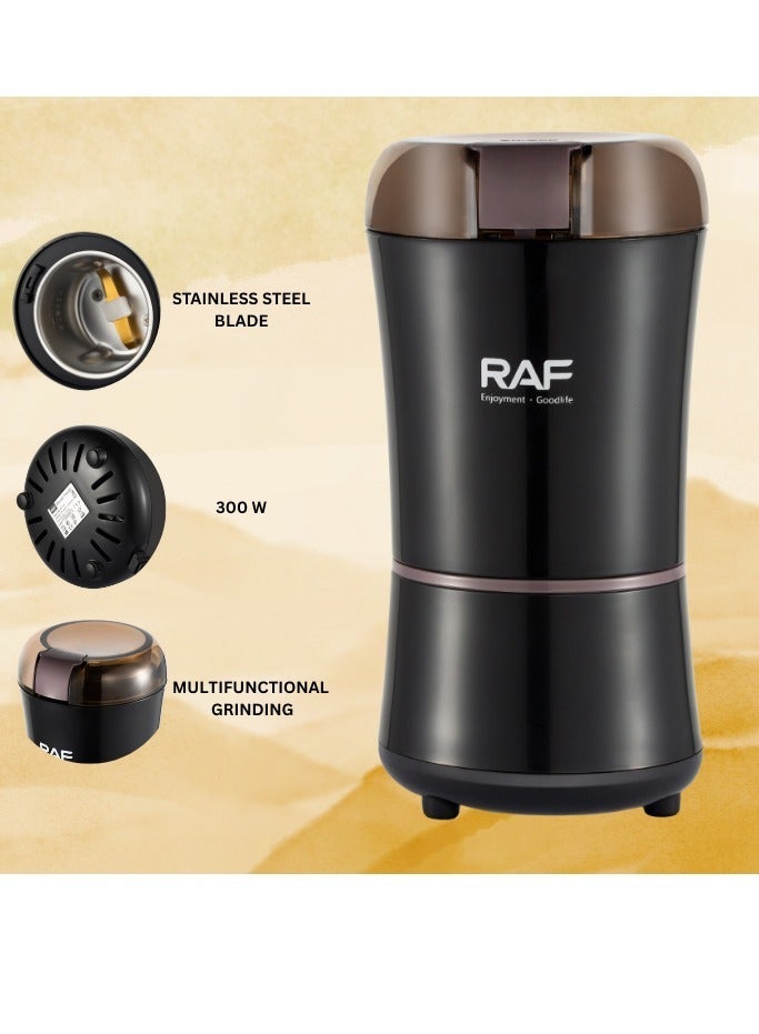 RAF Electric Coffee & Spice Grinder – 300W, Stainless Steel Blade, 26500 RPM High-Speed Multifunctional Grinder for Coffee Beans, Spices, Nuts, Herbs & Seeds - Image 3