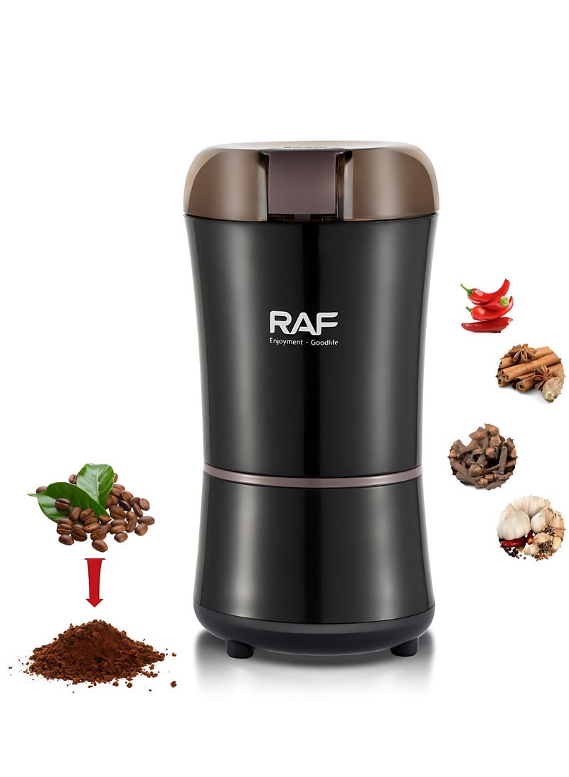 RAF Electric Coffee & Spice Grinder – 300W, Stainless Steel Blade, 26500 RPM High-Speed Multifunctional Grinder for Coffee Beans, Spices, Nuts, Herbs & Seeds - Image 1