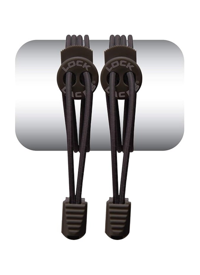 LOCK LACES Lock Laces - Elastic No Tie Shoelaces, One Size Fits All, for Kids and Adults, Elastic No Tie Shoe Laces brown 