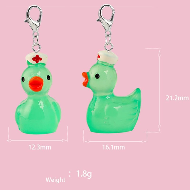 MEYAGO 8PCS Nurse Ducky Badge Reel Charm Set â€“ Cute Rubber Duckie Badge Buddy, Keychain, Zipper Pull, Stitch Marker for CNA RN LPN Pediatric NICU Labor & Delivery Nurse Accessories - Image 4