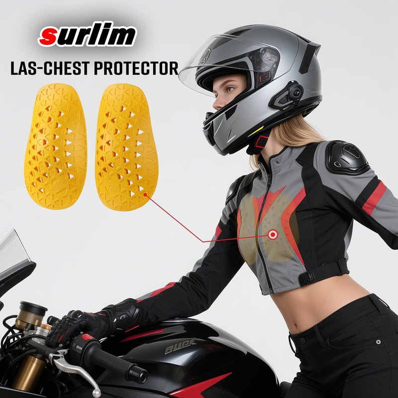surlim Motorcycle Armor Insert Pads CE Level 2 Motorcycle Protector CE Armor for Motorcycle Jackets Pants (LAS-Chest Women's [CE Level 2]) - Image 3