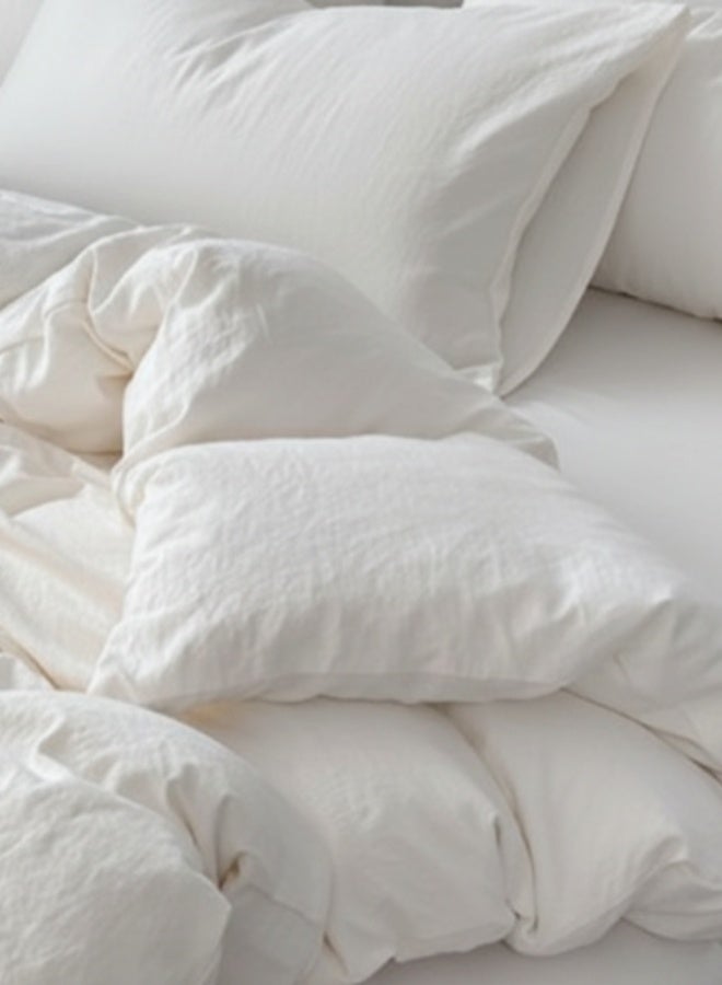 لونا هوم طقم سرير مكون من 6 قطع بحجم كوين، غطاء لحاف 200x230 سم، شرشف سرير مسطح 230x250 سم، 4 أغطية وسائد، مصنوع من القطن القابل للغسل. - Image 2