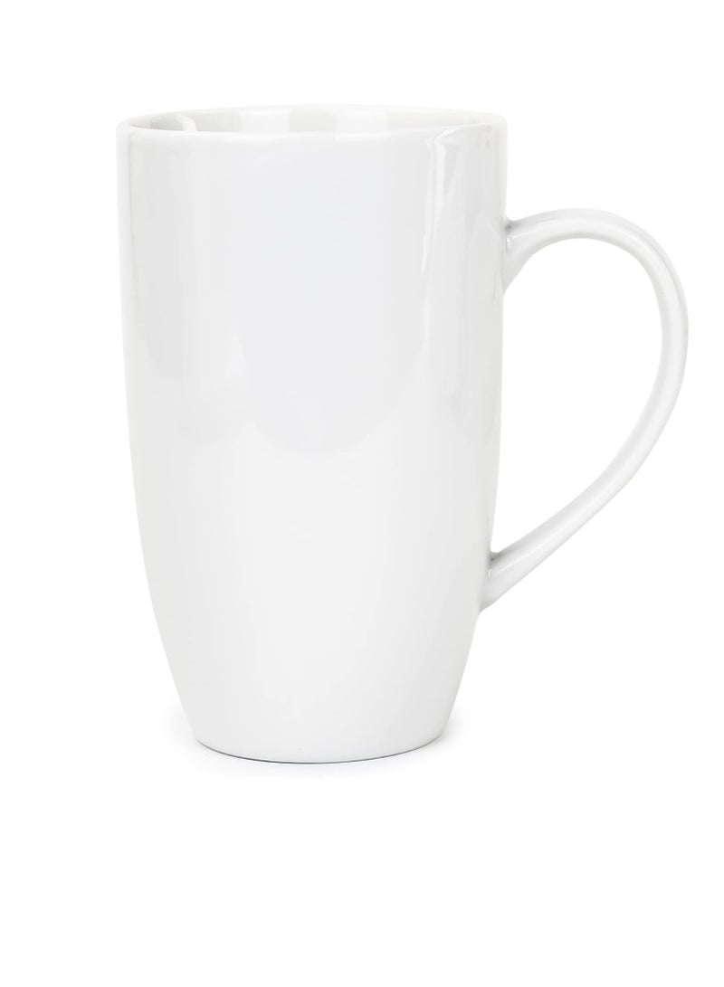 Shallow 450Ml Office Mug Porcelain Ceramic Cup Tea Coffee Mug 8X17Cm – Pure White - Image 1