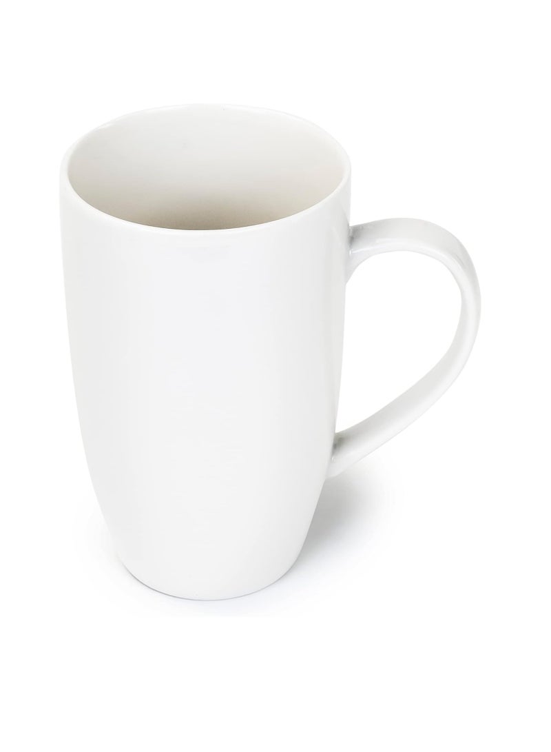 Shallow 450Ml Office Mug Porcelain Ceramic Cup Tea Coffee Mug 8X17Cm – Pure White - Image 4