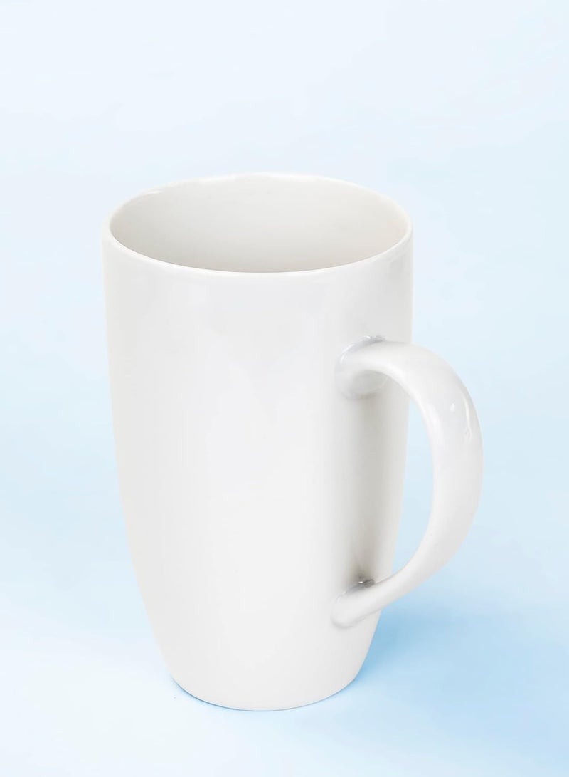 Shallow 450Ml Office Mug Porcelain Ceramic Cup Tea Coffee Mug 8X17Cm – Pure White - Image 3