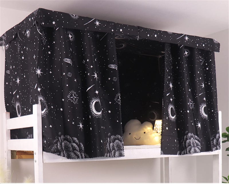 MioCloth Bunk Bed Curtains Dormitory Room Lightproof Decorative Roomate Privacy Cover Canopy Photo Background Decor Backdrop Blackout Curtain Stars - Image 1