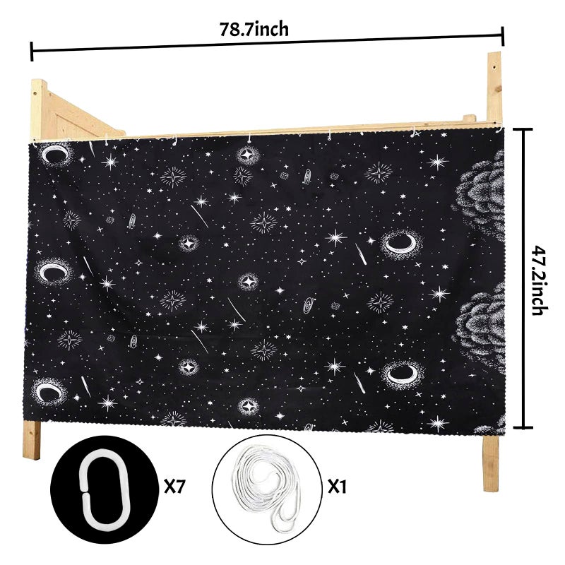 MioCloth Bunk Bed Curtains Dormitory Room Lightproof Decorative Roomate Privacy Cover Canopy Photo Background Decor Backdrop Blackout Curtain Stars - Image 3