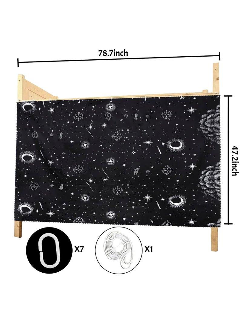 MioCloth MioCloth Bunk Bed Curtains Dormitory Room Lightproof Decorative Roomate Privacy Cover Canopy Photo Background Decor Backdrop Blackout Curtain Stars  - Image 2