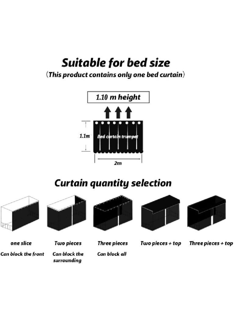 MioCloth MioCloth Bunk Bed Curtains Dormitory Room Lightproof Decorative Roomate Privacy Cover Canopy Photo Background Decor Backdrop Blackout Curtain Stars  - Image 4