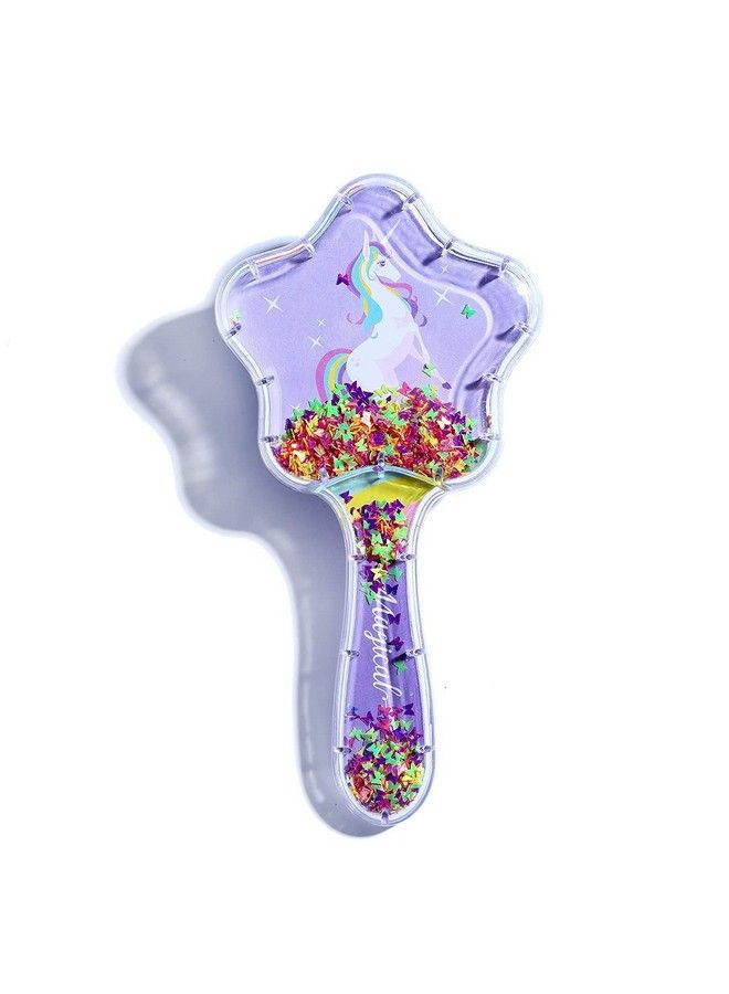 FunBlast مجموعة مشط وفرشاة حورية البحر على شكل نجمة حورية البحر لامعة فرشاة شعر مشط للفتيات فرشاة شعر تدليك ثلاثية الأبعاد حورية البحر للأطفال فرشاة شعر / مشط شعر (عبوة من قطعة واحدة ؛ لون عشوائي) - Image 3