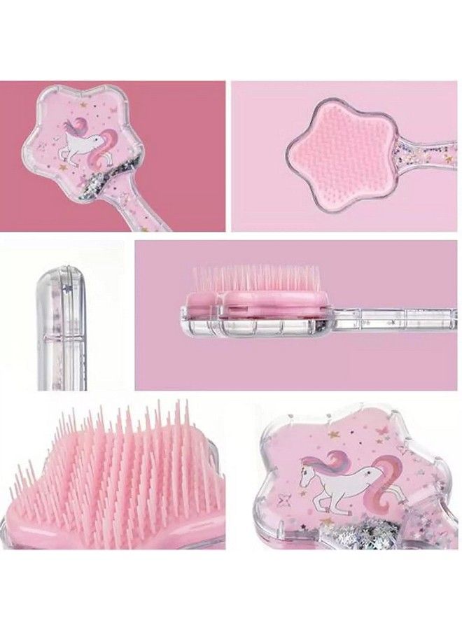 FunBlast مجموعة مشط وفرشاة حورية البحر على شكل نجمة حورية البحر لامعة فرشاة شعر مشط للفتيات فرشاة شعر تدليك ثلاثية الأبعاد حورية البحر للأطفال فرشاة شعر / مشط شعر (عبوة من قطعة واحدة ؛ لون عشوائي) - Image 4