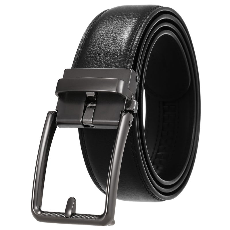 Fashion Automatic Buckle Men'S Belt Alloy Buckle Belt Two-Layer Cowhide Ly36-561950-1 - Image 2