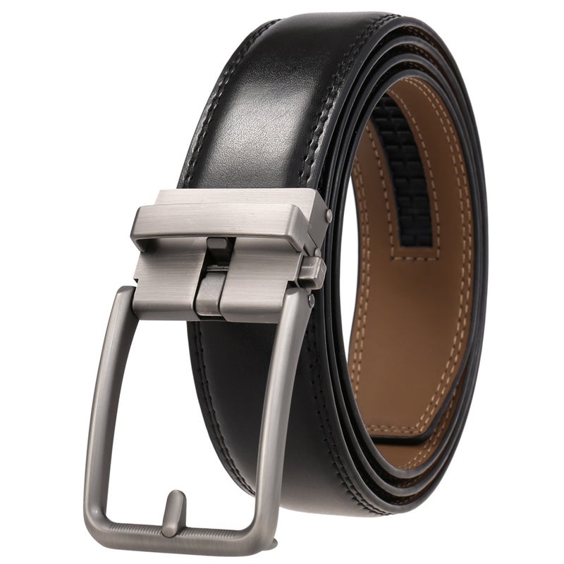 Fashion Automatic Buckle Men'S Belt Alloy Buckle Belt Two-Layer Cowhide Ly36-561950-1 - Image 3