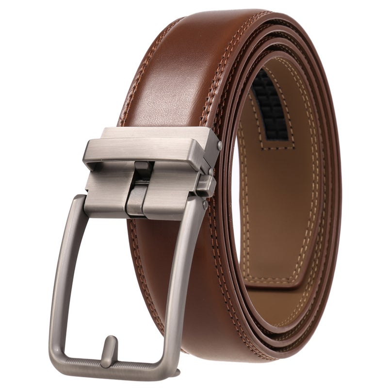 Fashion Automatic Buckle Men'S Belt Alloy Buckle Belt Two-Layer Cowhide Ly36-561950-1 - Image 4