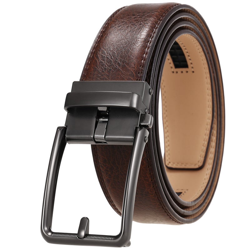 Fashion Automatic Buckle Men'S Belt Alloy Buckle Belt Two-Layer Cowhide Ly36-561950-1 - Image 1
