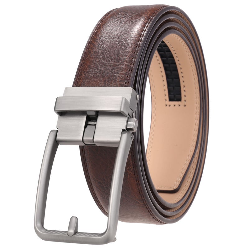 Fashion Automatic Buckle Men'S Belt Alloy Buckle Belt Two-Layer Cowhide Ly36-561950-1 - Image 5