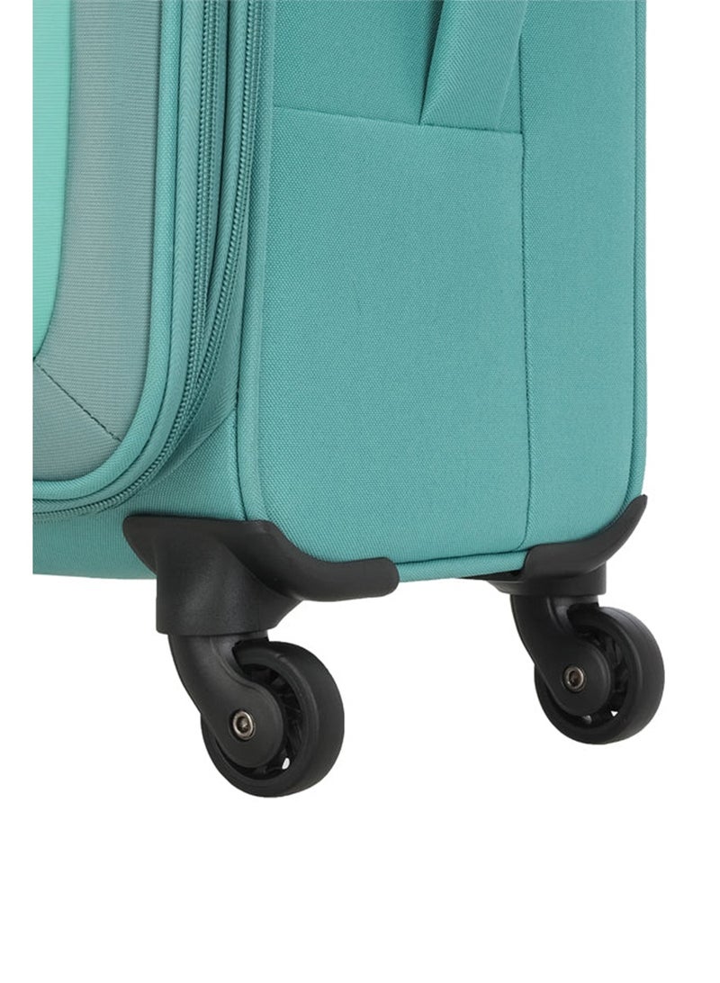 AMERICAN TOURISTER Seville Suitcase, Check-in Size 69 cm / 25 inch, 4 Wheels, Soft Top, Polyester, Green|TSA Lock|Front Storage Compartment|Inner Mesh Zippered Pocket - 3 Years International Warranty - Image 2