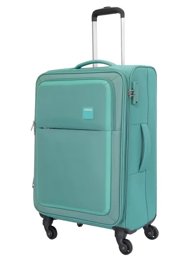AMERICAN TOURISTER seville suitcase, check-in size 69 cm / 25 inch, 4 wheels, soft top, polyester, green|tsa lock|front storage compartment|inner mesh zippered pocket - 3 years international warranty - Image 4