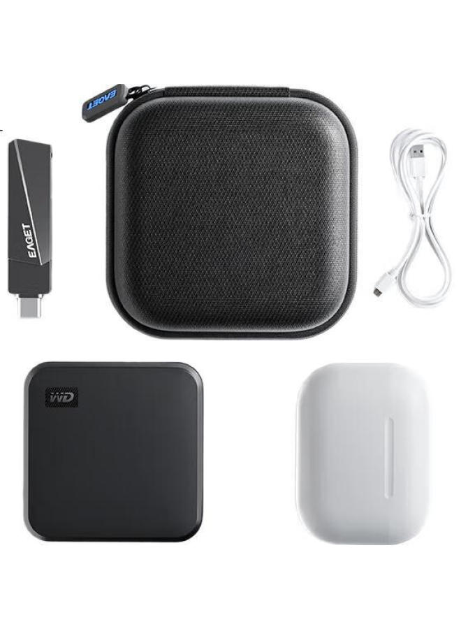 Eaget Earphone Storage Bag For 2230 Magnetic Hard Drive Card Reader Storage Bag Data Cable U Disk Mobile Phone Earphone Portable Shockproof Portable Compact Protective Case - Image 1