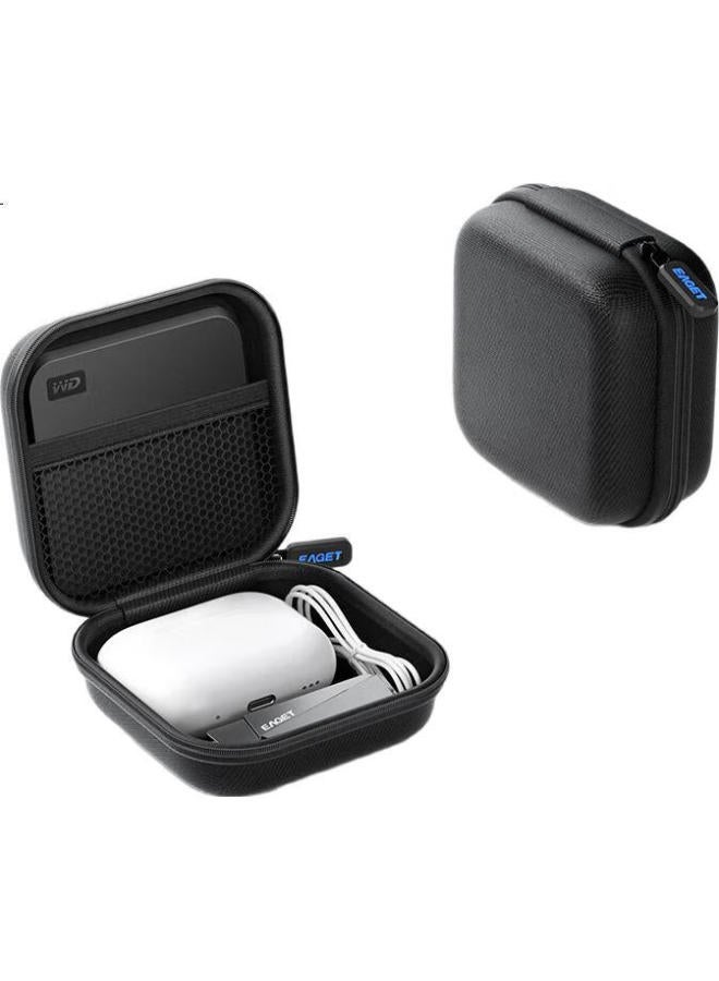 Eaget Earphone Storage Bag For 2230 Magnetic Hard Drive Card Reader Storage Bag Data Cable U Disk Mobile Phone Earphone Portable Shockproof Portable Compact Protective Case - Image 2