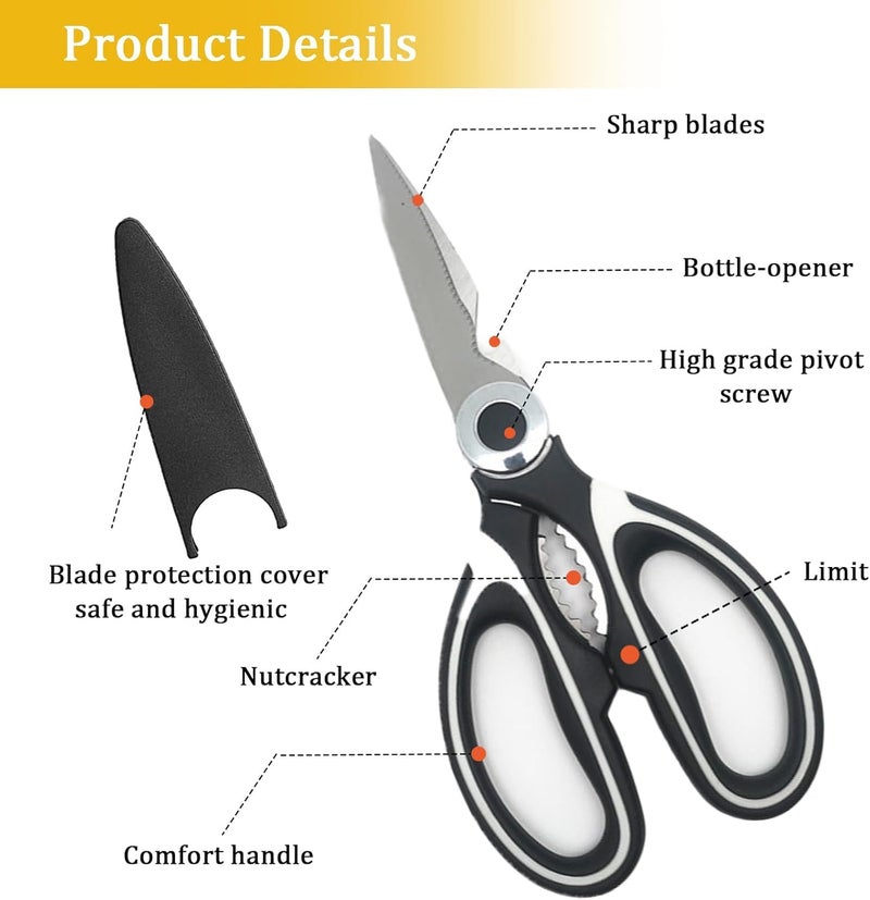 Vruta Multipurpose Versatile Scissors for Kitchen Stainless Steel Kitchen Scissors for Vegetables, Cucumbers, Peppers, Garlic, Herbs, & Bottle Opener Food Scissors Vegetables Scissor (Ultra Sharp) - Image 5