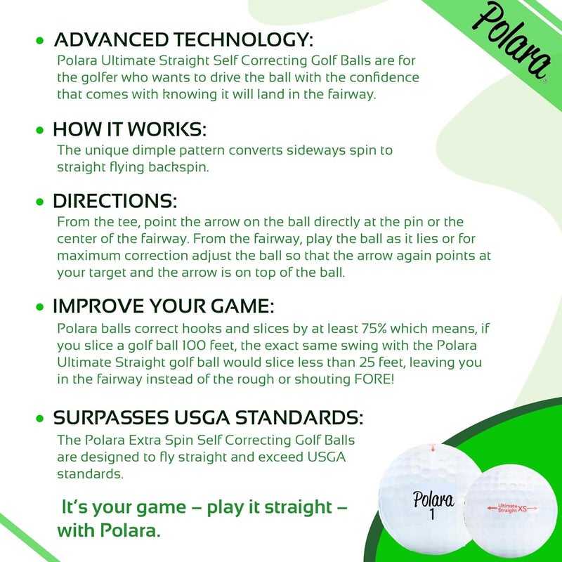 Polara Ultimate Straight XS Self-Correcting Golf Balls - 12 Pack - Image 4