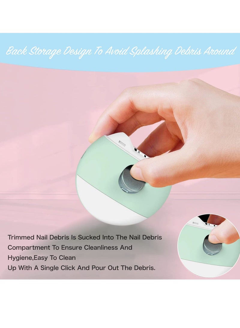 Y&D Electric Automatic Nail Clipper with Light & 2 Speeds,Fingernail Cutter and File in 1 Design, Scraps Storage,USB Rechargeable Safety Fingernail Trimmer for Baby, Kids, Seniors Adult - Image 5