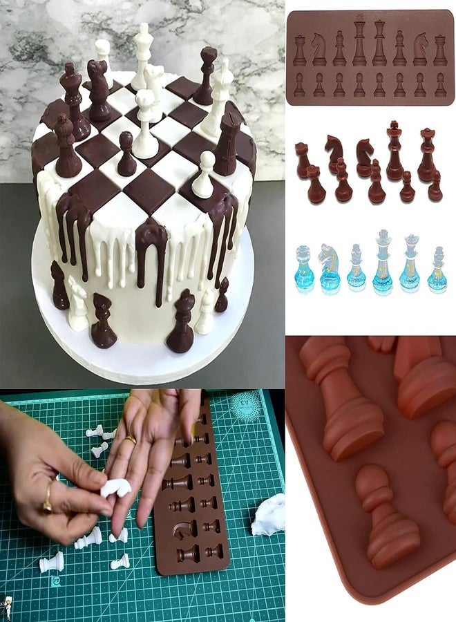 AYNEFY Silicone Chocolate,International Chess Piece Shapes Chocolate Cake Jelly Ice Fondant Baking for DIY Candy Cake Topper Decoration - Image 2