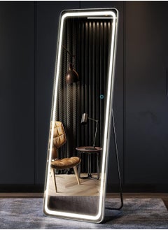 Vparty 160x40cm Full-Length Mirror with LED Lights, Free Standing or Wall-Mounted, Dimmable & 3-Color Lighting, Stylish Frameless Design, Illuminated Vanity Mirror for Bedroom, Living Room, Hallway, Modern Home Decor  - Image 3