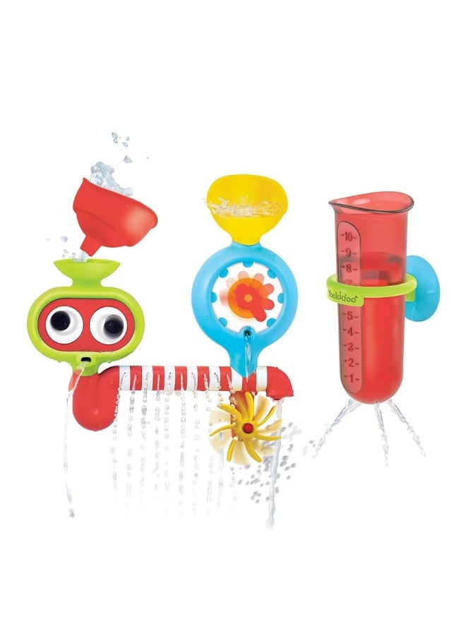 Yookidoo - Yookidoo Baby Toddler Bath Wall Toy (Ages 1-3) Waterfall Spinning Gears & Rotating Googly Eyes - Mold Free - Attach to Any Tub or Shower - Spin N Sprinkle Water Lab - Great for Boys, Girls,& Kids - Image 1