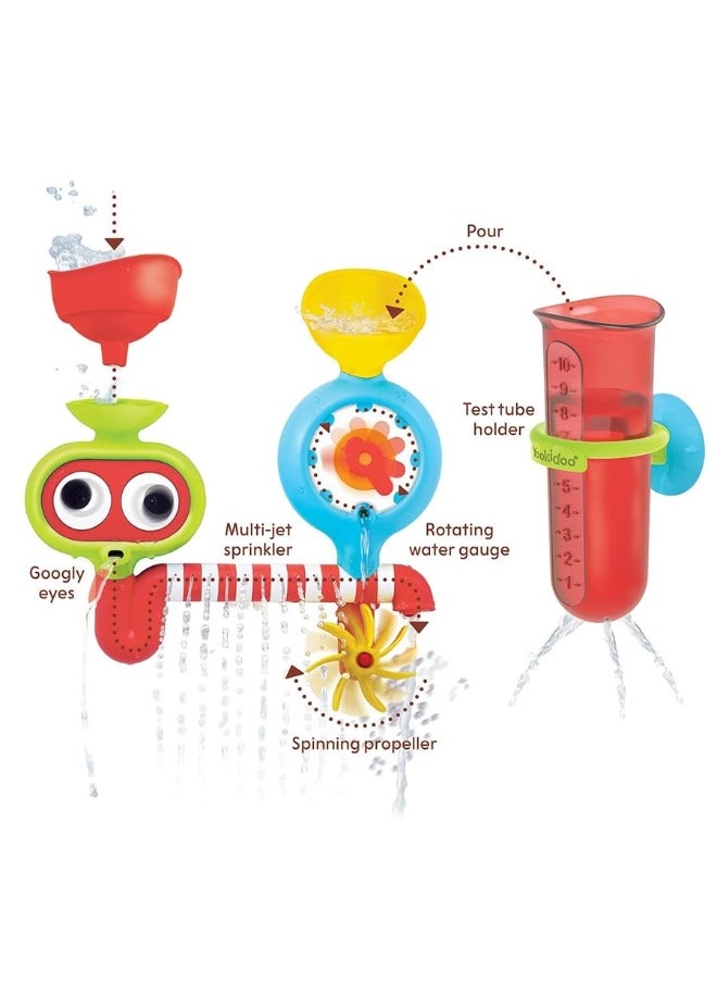 Yookidoo - Yookidoo Baby Toddler Bath Wall Toy (Ages 1-3) Waterfall Spinning Gears & Rotating Googly Eyes - Mold Free - Attach to Any Tub or Shower - Spin N Sprinkle Water Lab - Great for Boys, Girls,& Kids - Image 1