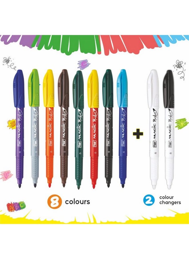 Flair - FLAIR Creative Series Magic Pens | Quick-Drying & Color Changing | 3X Colors, 8 Shades + 2 Color Changers | Non-Toxic & Safe For Children | Multicolor, Set Of 1 - Image 1
