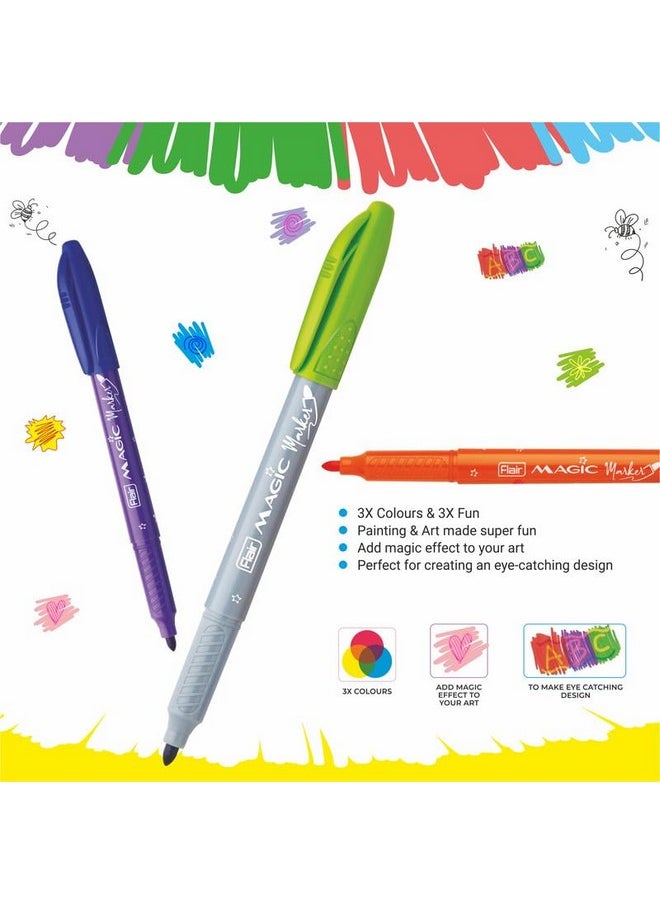 Flair - FLAIR Creative Series Magic Pens | Quick-Drying & Color Changing | 3X Colors, 8 Shades + 2 Color Changers | Non-Toxic & Safe For Children | Multicolor, Set Of 1 - Image 1