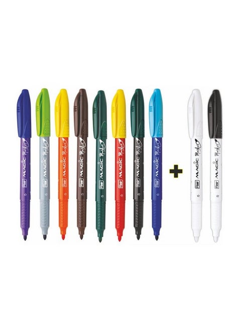 FLAIR Creative Series Magic Pens | Quick-Drying & Color Changing | 3X Colors, 8 Shades + 2 Color Changers | Non-Toxic & Safe For Children | Multicolor, Set Of 1