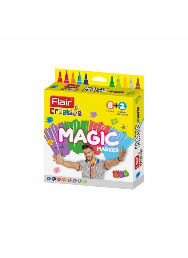 Flair - FLAIR Creative Series Magic Pens | Quick-Drying & Color Changing | 3X Colors, 8 Shades + 2 Color Changers | Non-Toxic & Safe For Children | Multicolor, Set Of 1 - Image 1