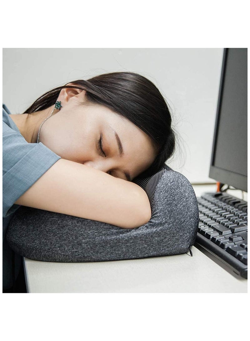 Travel Pillow 100% Pure Memory Foam Neck Pillow, Comfortable & Breathable Cover, Machine Washable, Airplane Travel Kit with 3D Sleep Mask, Earplugs, and Luxury Bag (Dark Gray) - Image 2