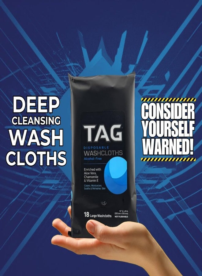 TAG Full Body No Rinse Disposable Wash Cloths, Extra Large, Alcohol-Free Body Wipes for Adults, Enriched with Aloe Vera, Chamomile & Vitamin E; 12-Pack of 18 Wipes (216 Wipes) - Image 3