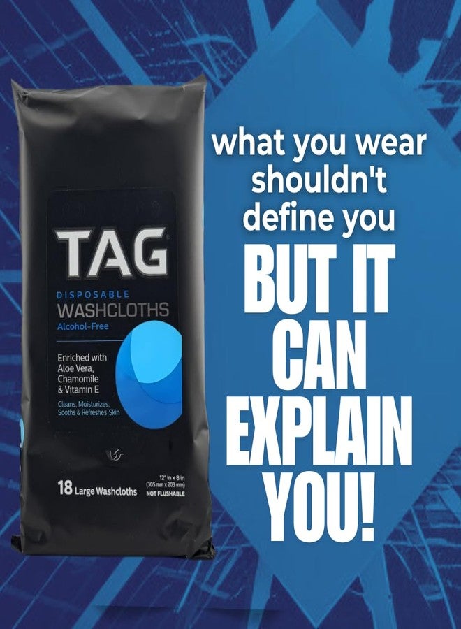 TAG Full Body No Rinse Disposable Wash Cloths, Extra Large, Alcohol-Free Body Wipes for Adults, Enriched with Aloe Vera, Chamomile & Vitamin E; 12-Pack of 18 Wipes (216 Wipes) - Image 2