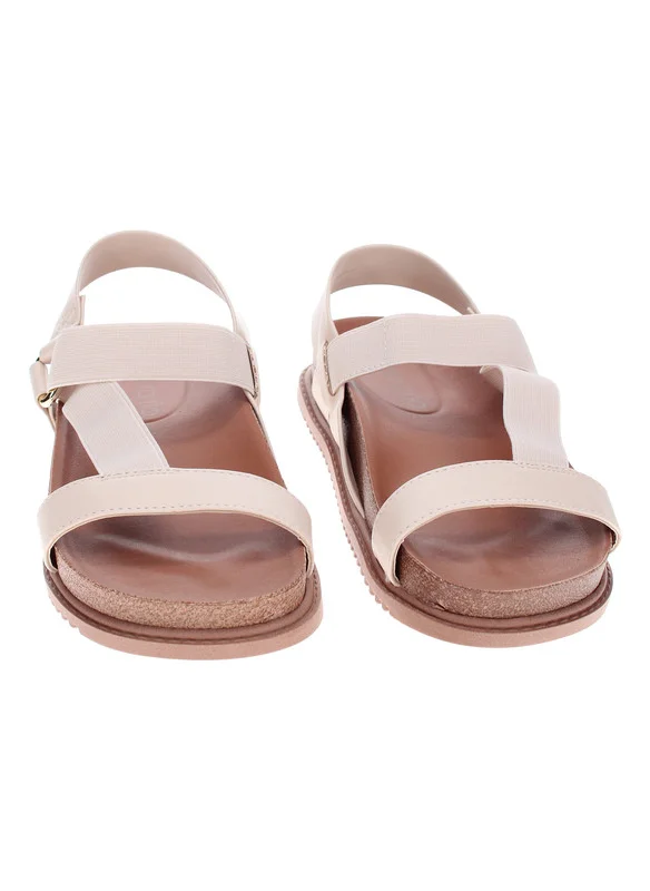 بيرا ريو Beira Rio Ladies Flat Sandals Cream | Made In Brazil
