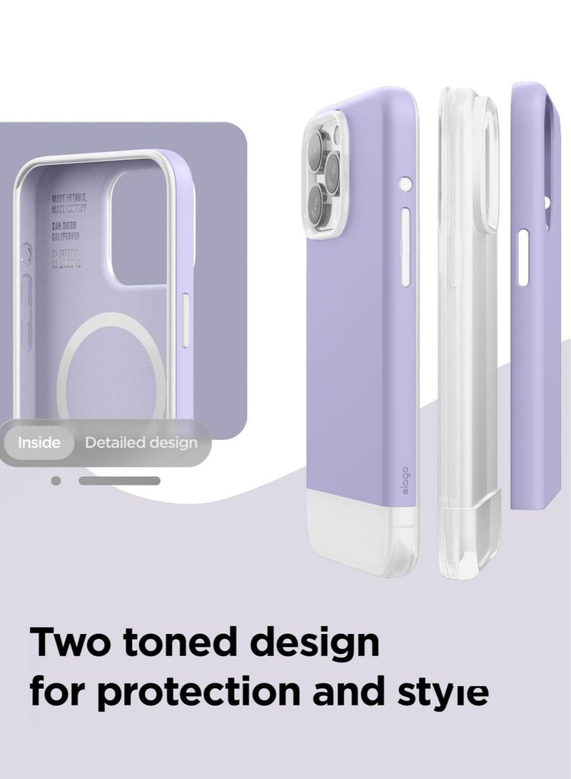 Elago Magnetic Glide for iPhone 15 PRO with Case Cover MagSafe Drop Protection - Purple Transparent - Image 3