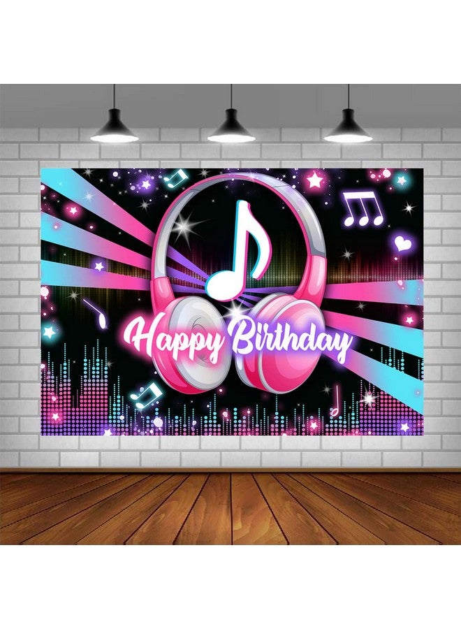 Lofaris Popular Musical Theme Birthday Party Backdrop Music Happy Birthday Background Kids Adults Large Birthday Musical Dj Short Video Party Cake Table Decorations 5X3Ft - Image 1